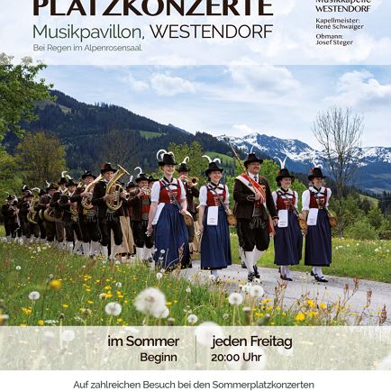 Platzkonzert in Westendorf Gastauftritt Bundesbahn Musik Innsbruck
