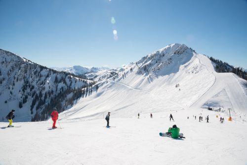 Skiing on a sunny day in Westendorf